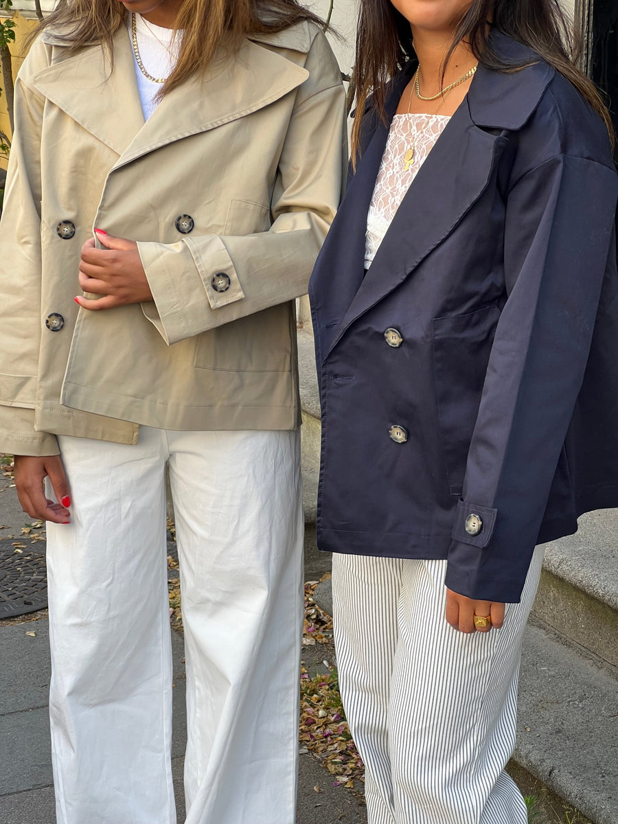 Navy Double-Breasted Jacket