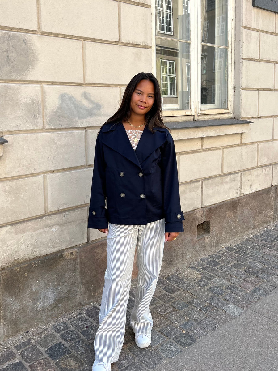 Navy Double-Breasted Jacket
