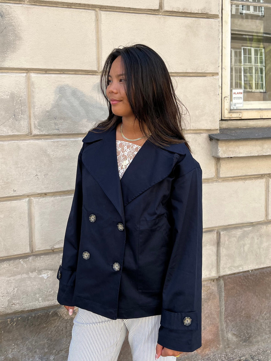 Navy Double-Breasted Jacket