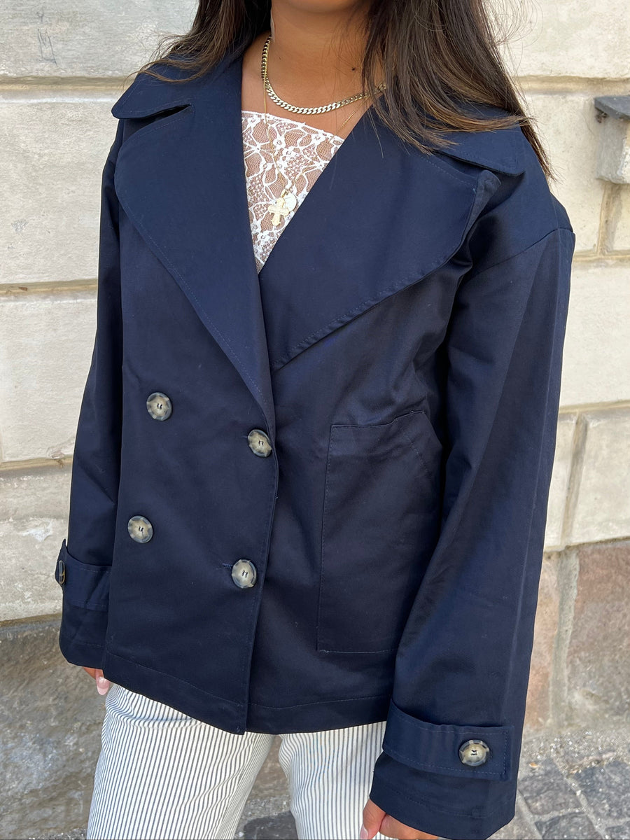 Navy Double-Breasted Jacket
