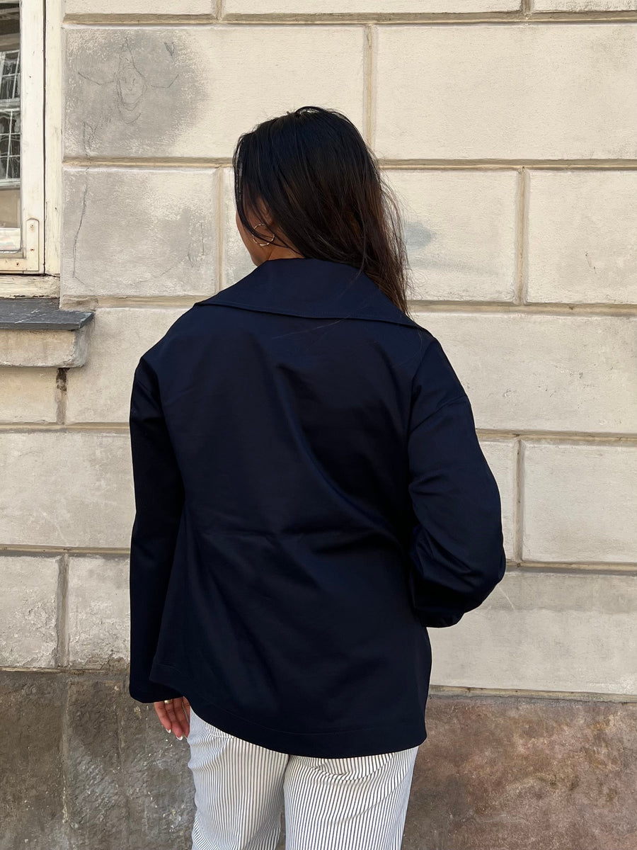 Navy Double-Breasted Jacket
