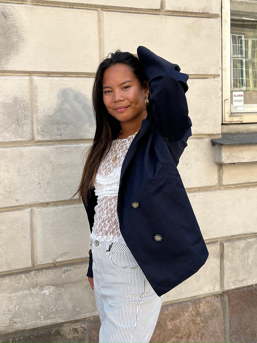 Navy Double-Breasted Jacket