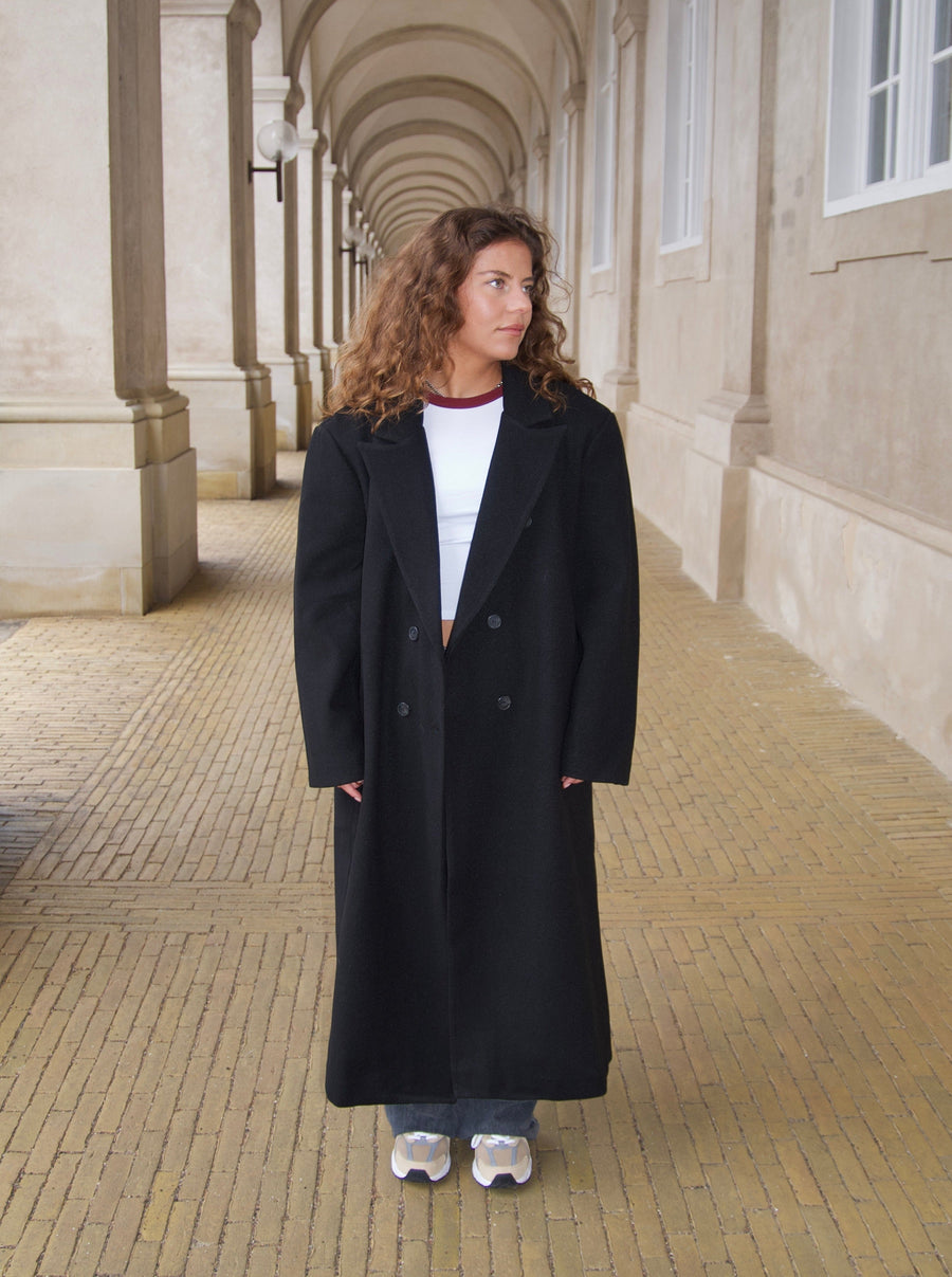 Oversized Longline Coat - Black