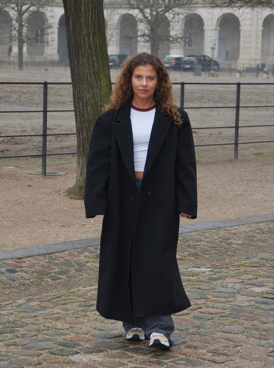 Oversized Longline Coat - Black