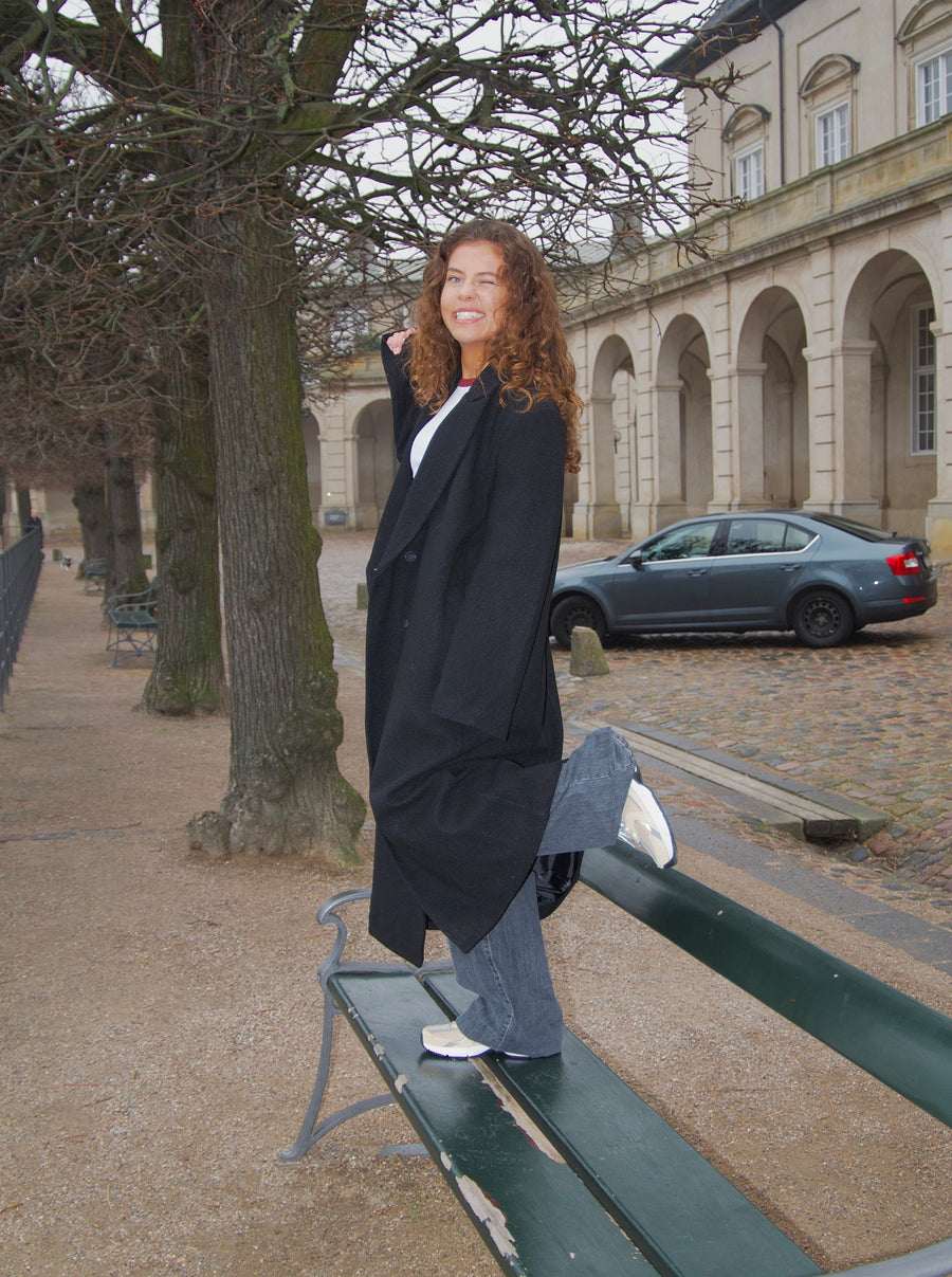 Oversized Longline Coat - Black