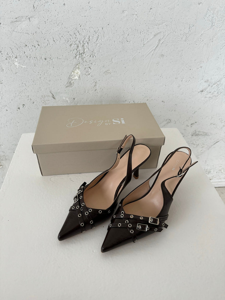 Candy slingback heels - Brown