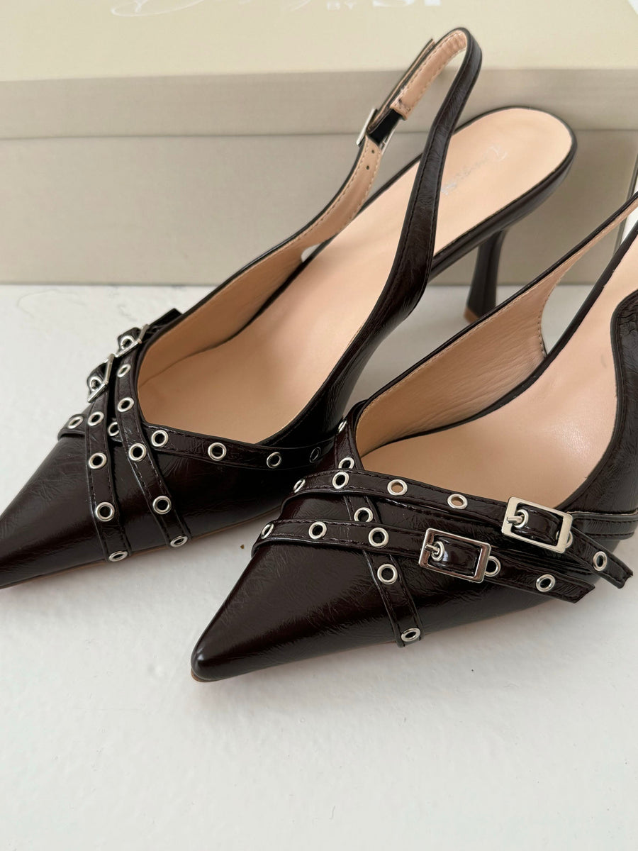 Candy slingback heels - Brown