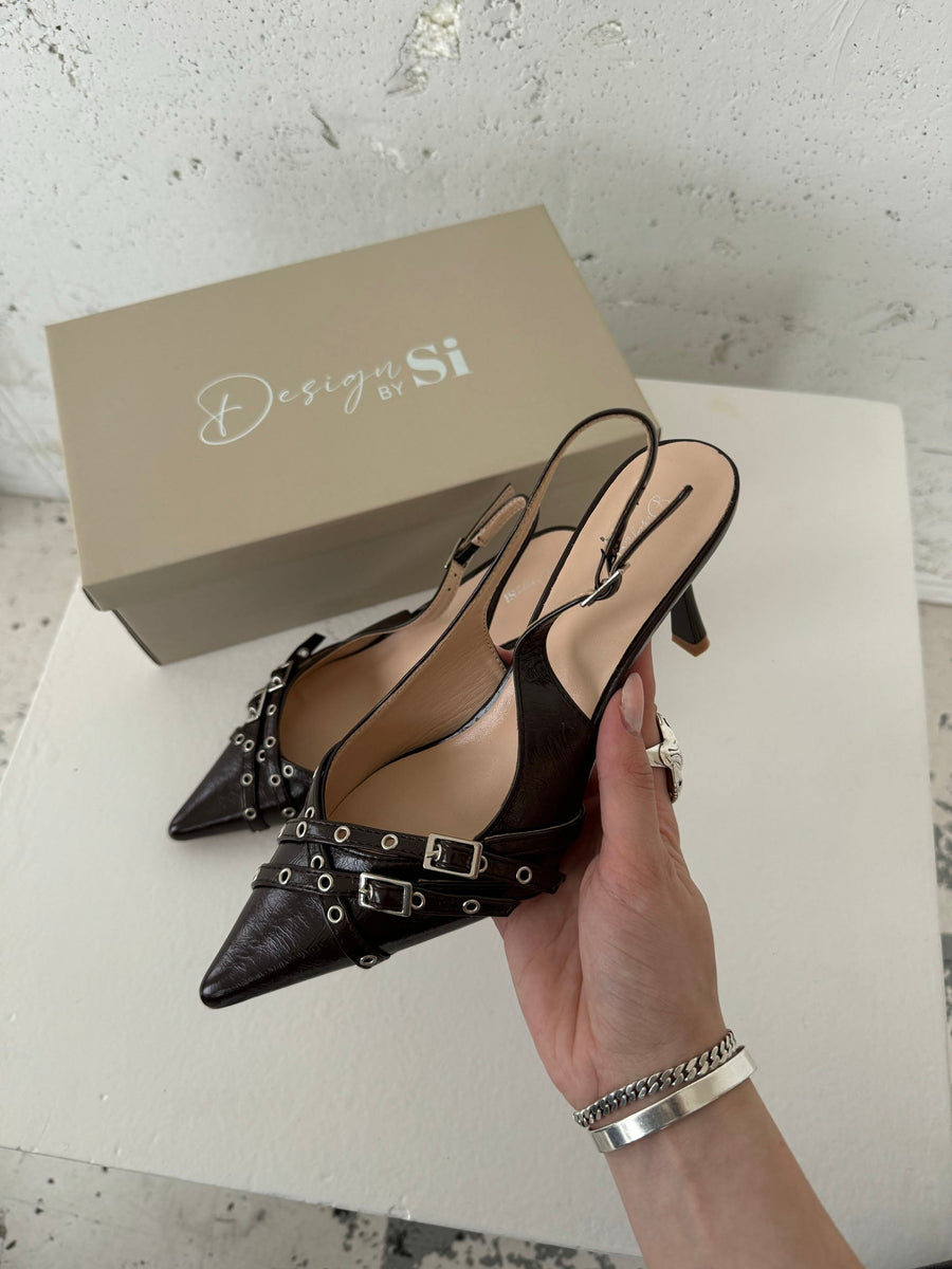 Candy slingback heels - Brown
