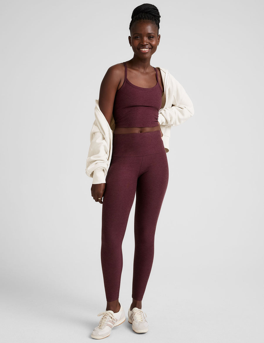 Midi High Waisted Legging Burgundy