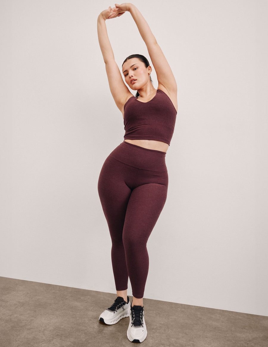 Midi High Waisted Legging Burgundy