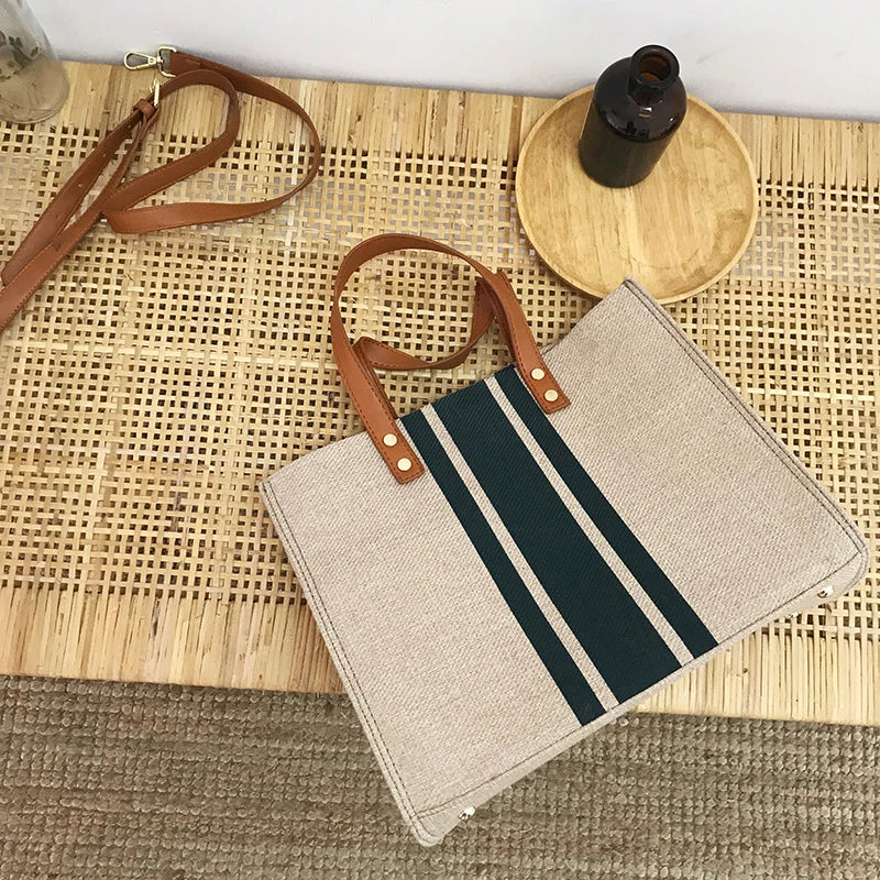 Striped Fabric Tote Bags