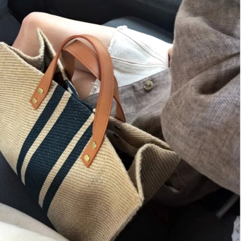 Striped Fabric Tote Bags