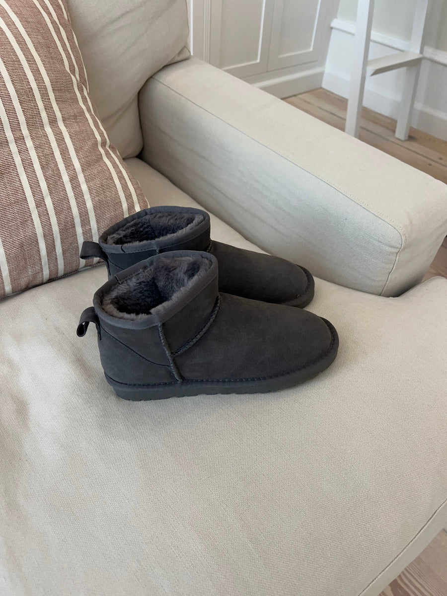 Malabo teddy boots short - gray