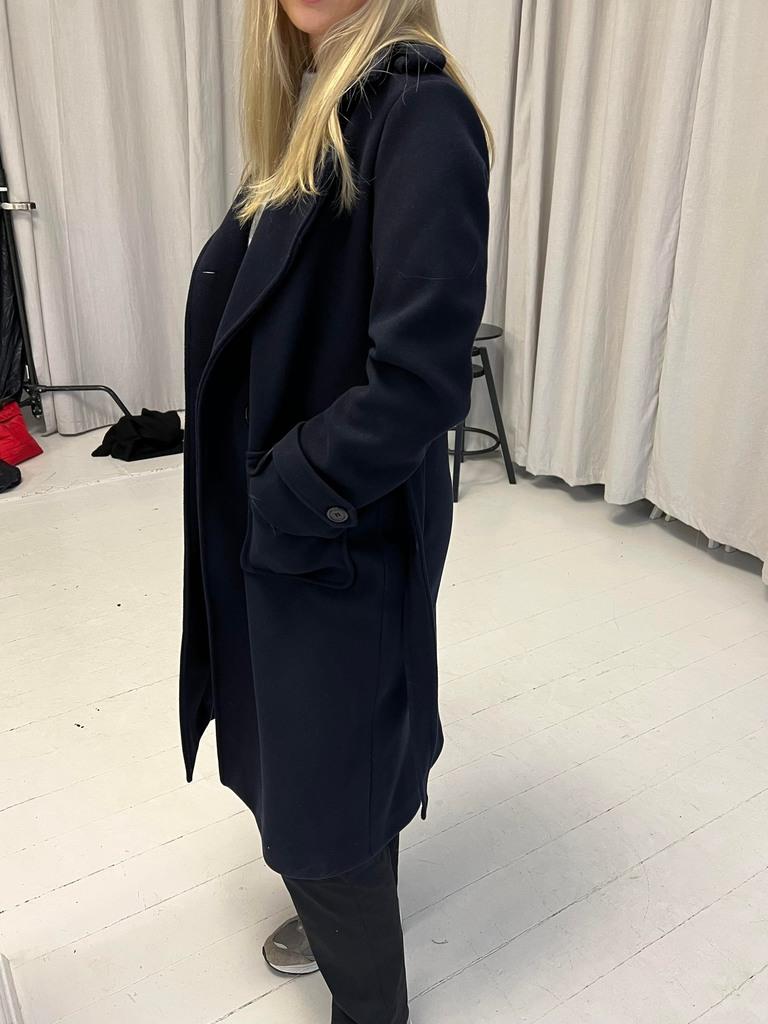 Longline Navy Trench Coat