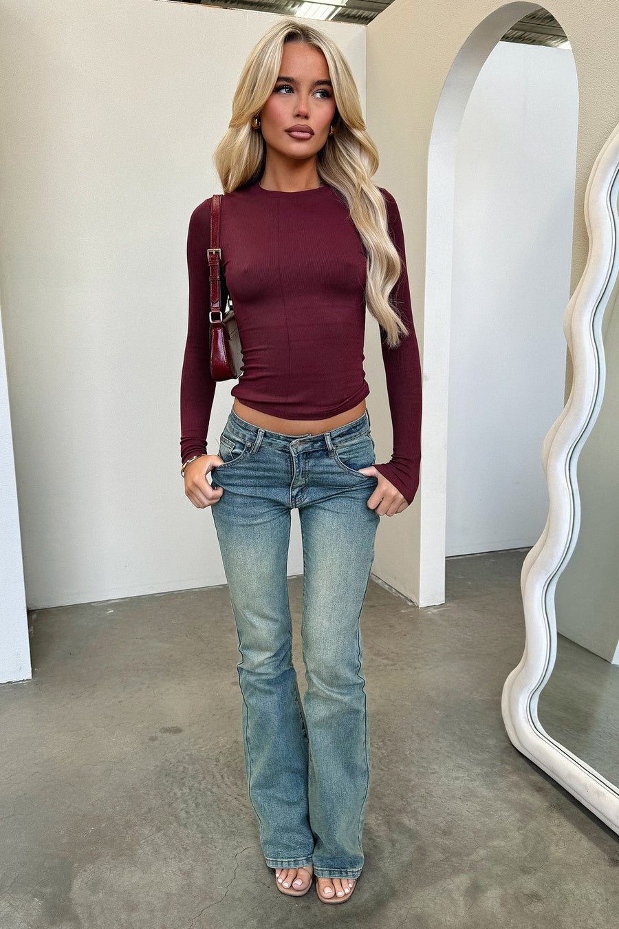 Vintage Wash Bootcut Jeans