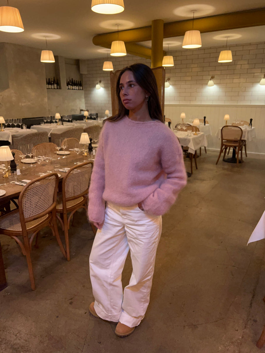 Soft Lilac Fuzzy Knit Sweater