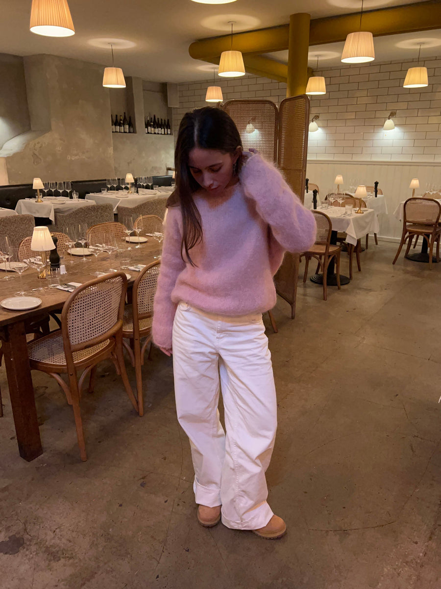 Soft Lilac Fuzzy Knit Sweater