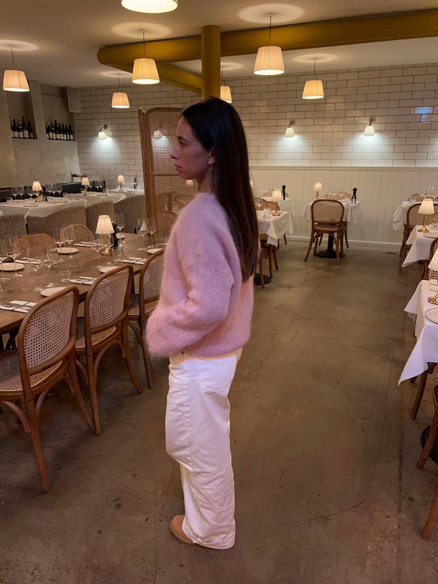 Soft Lilac Fuzzy Knit Sweater