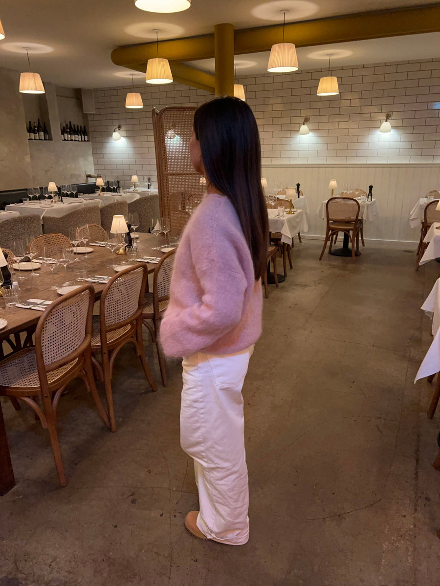 Soft Lilac Fuzzy Knit Sweater