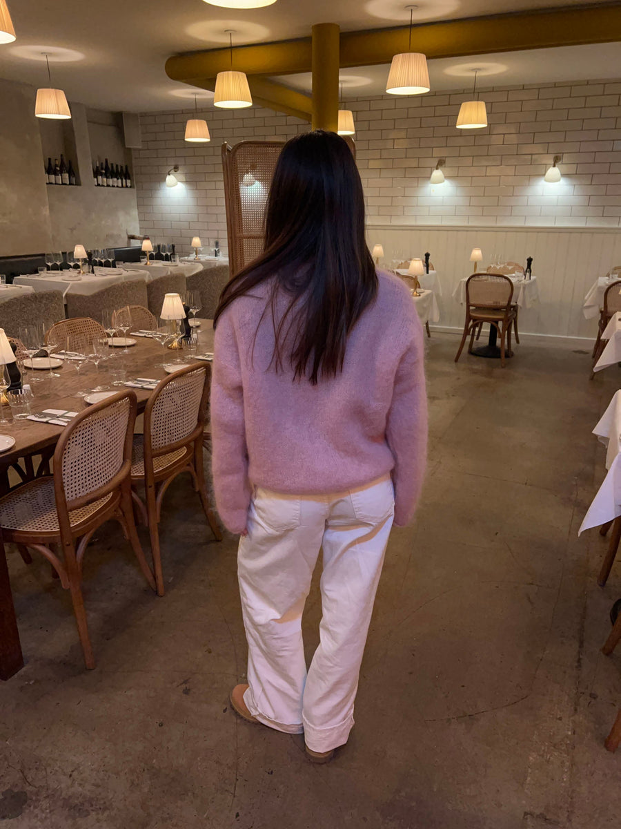Soft Lilac Fuzzy Knit Sweater