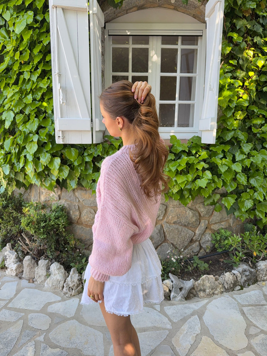Blush Cable Knit Sweater