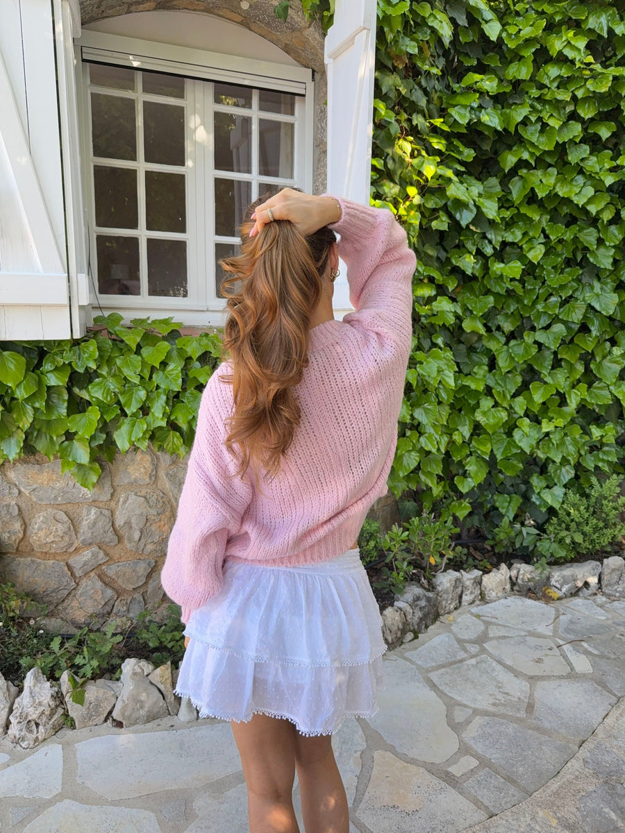 Blush Cable Knit Sweater