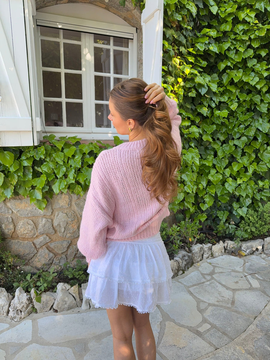 Blush Cable Knit Sweater
