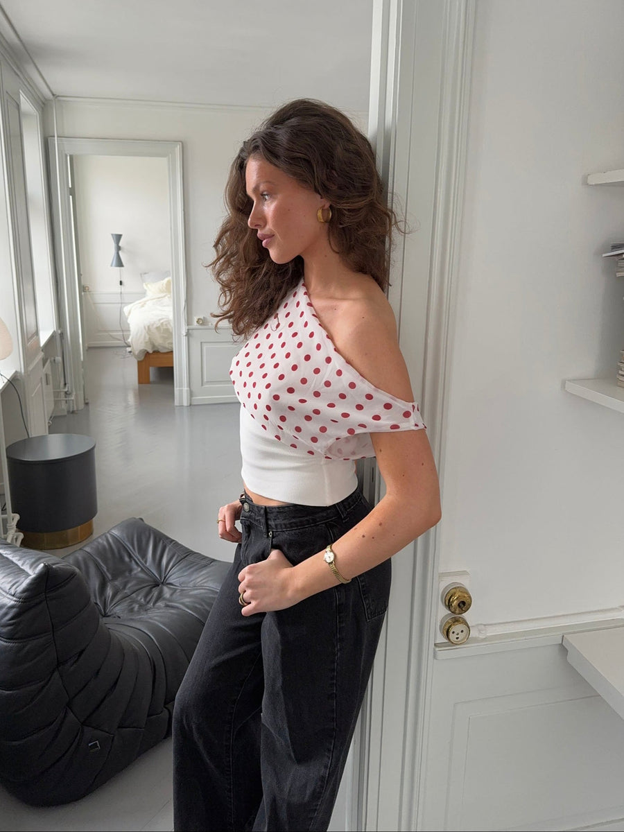 Milano Dots Top - Red/White