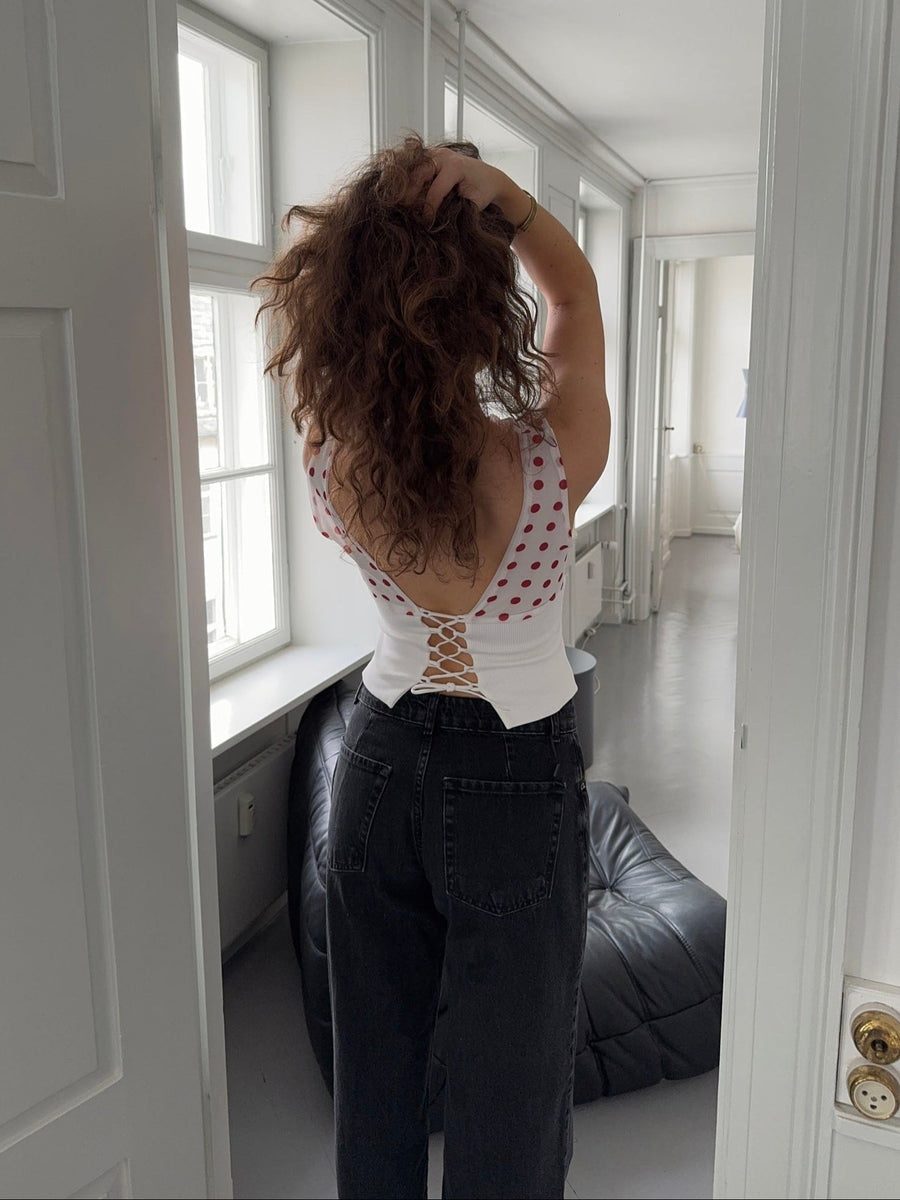 Milano Dots Top - Red/White