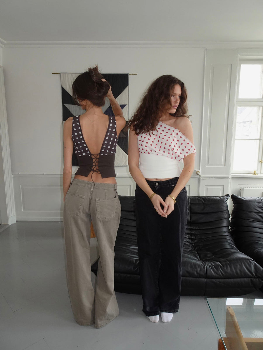 Milano Dots Top - Red/White