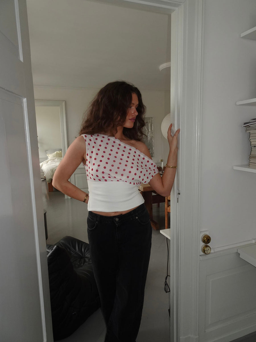 Milano Dots Top - Red/White