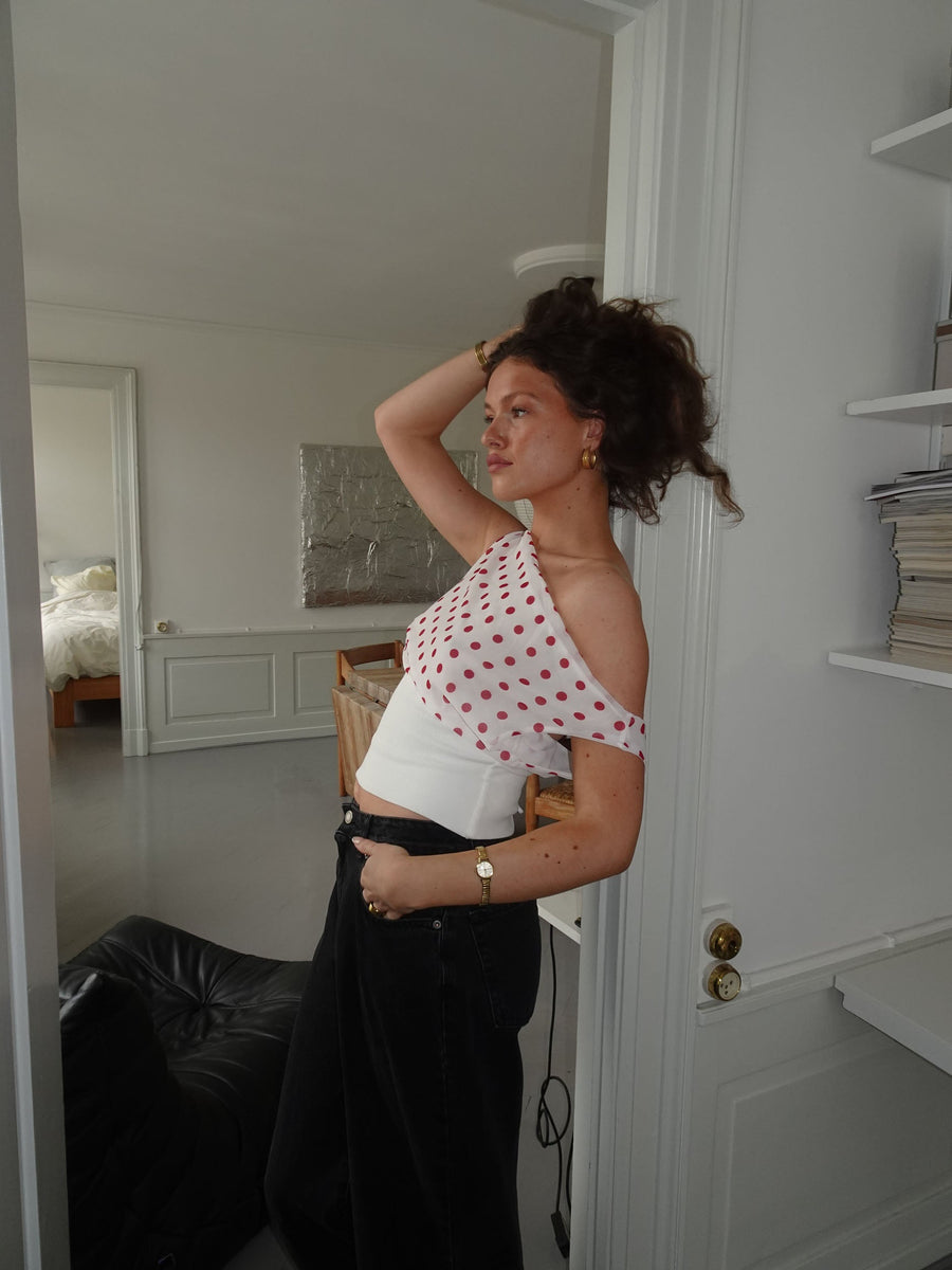 Milano Dots Top - Red/White