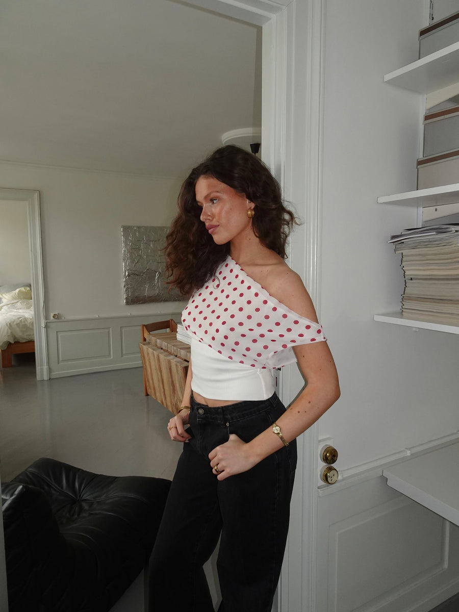Milano Dots Top - Red/White