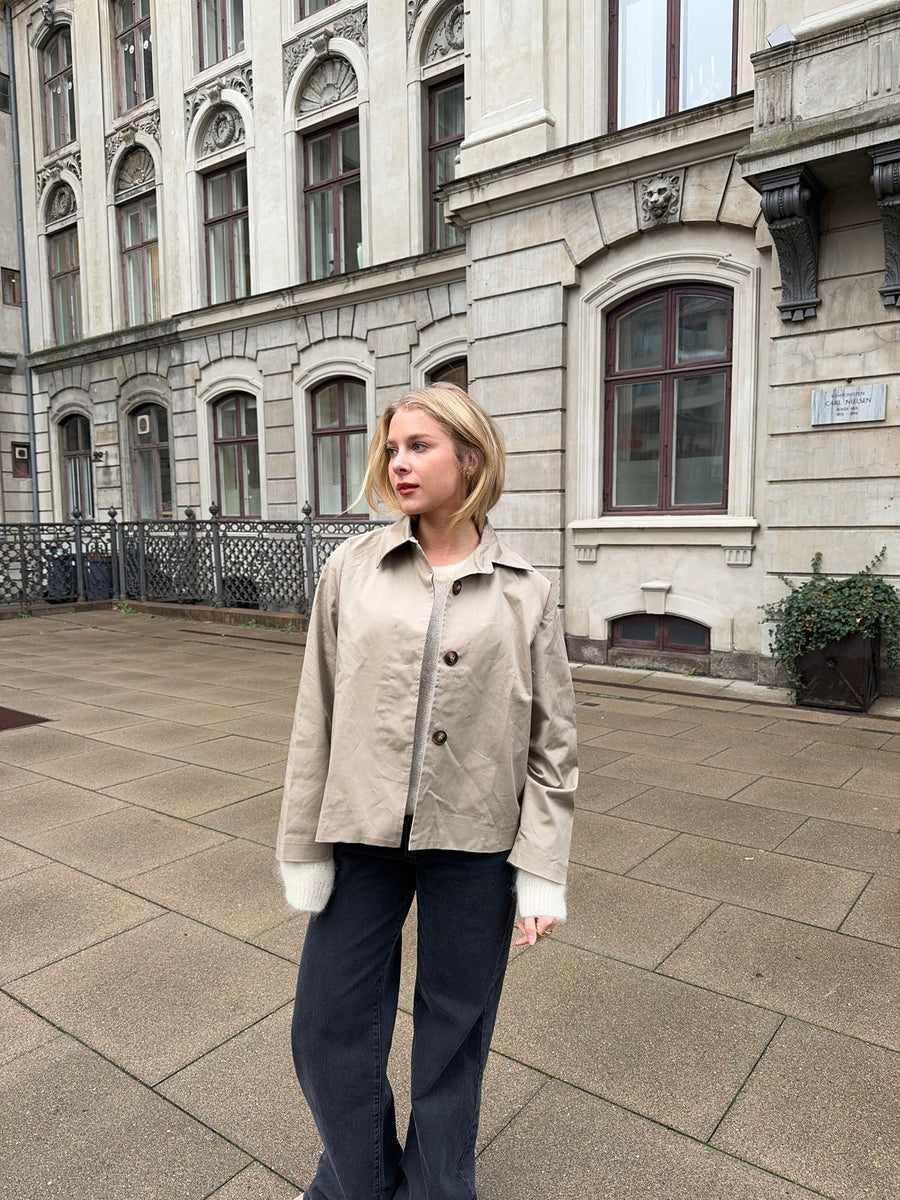 Beige Cropped Coat