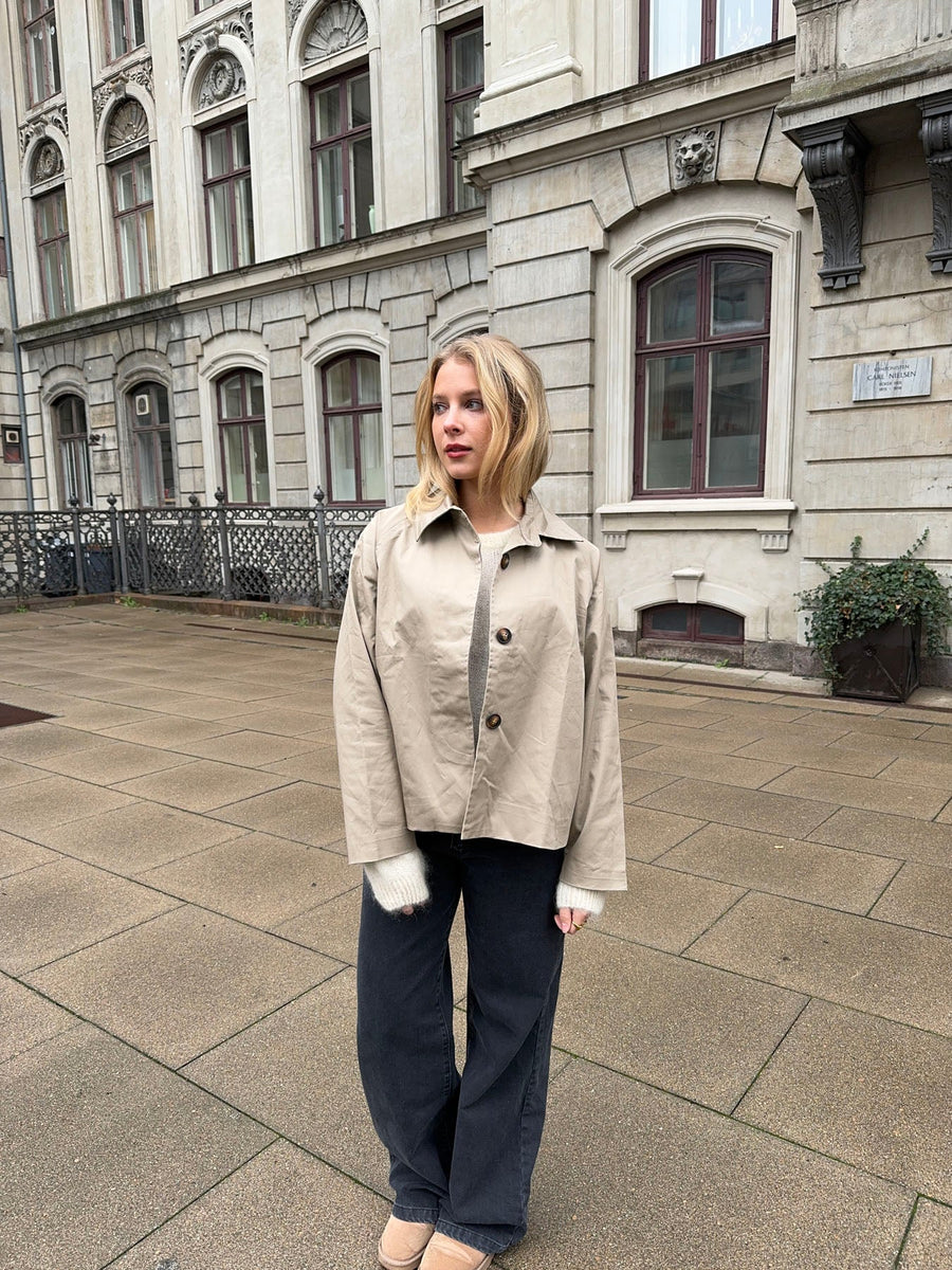 Beige Cropped Coat