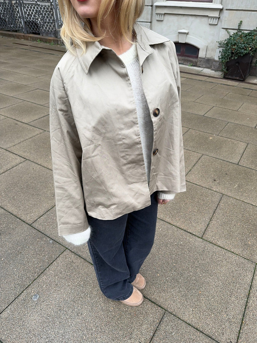Beige Cropped Coat