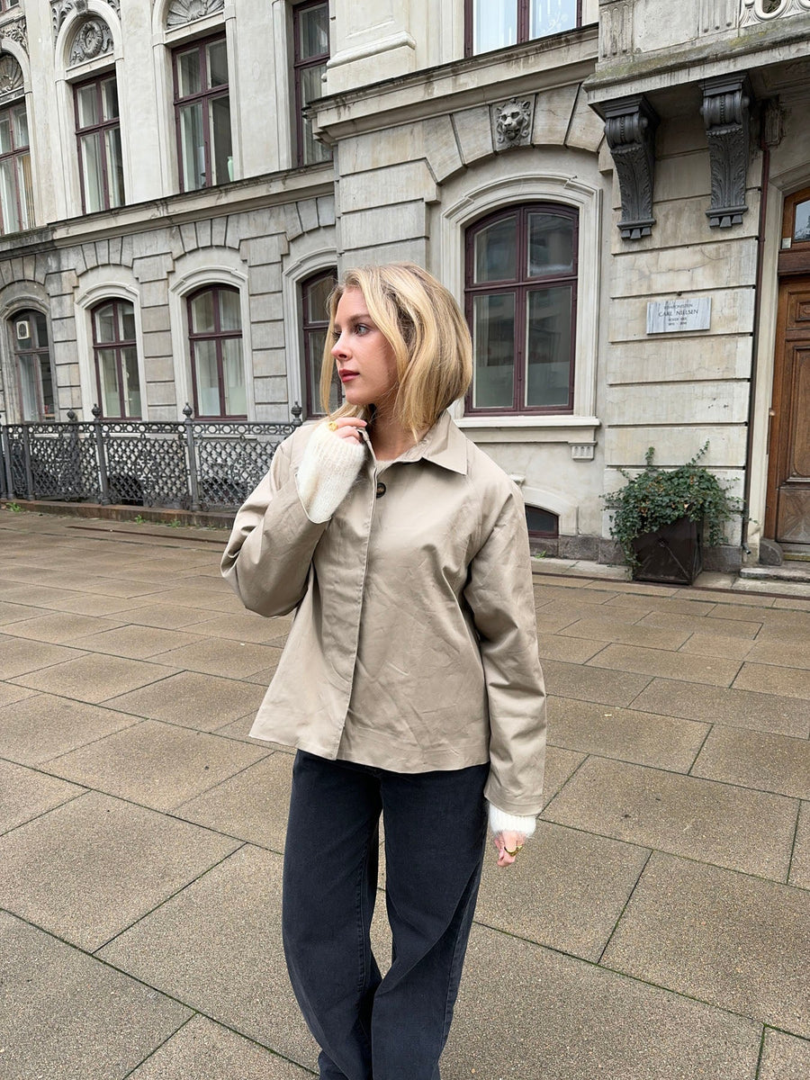 Beige Cropped Coat
