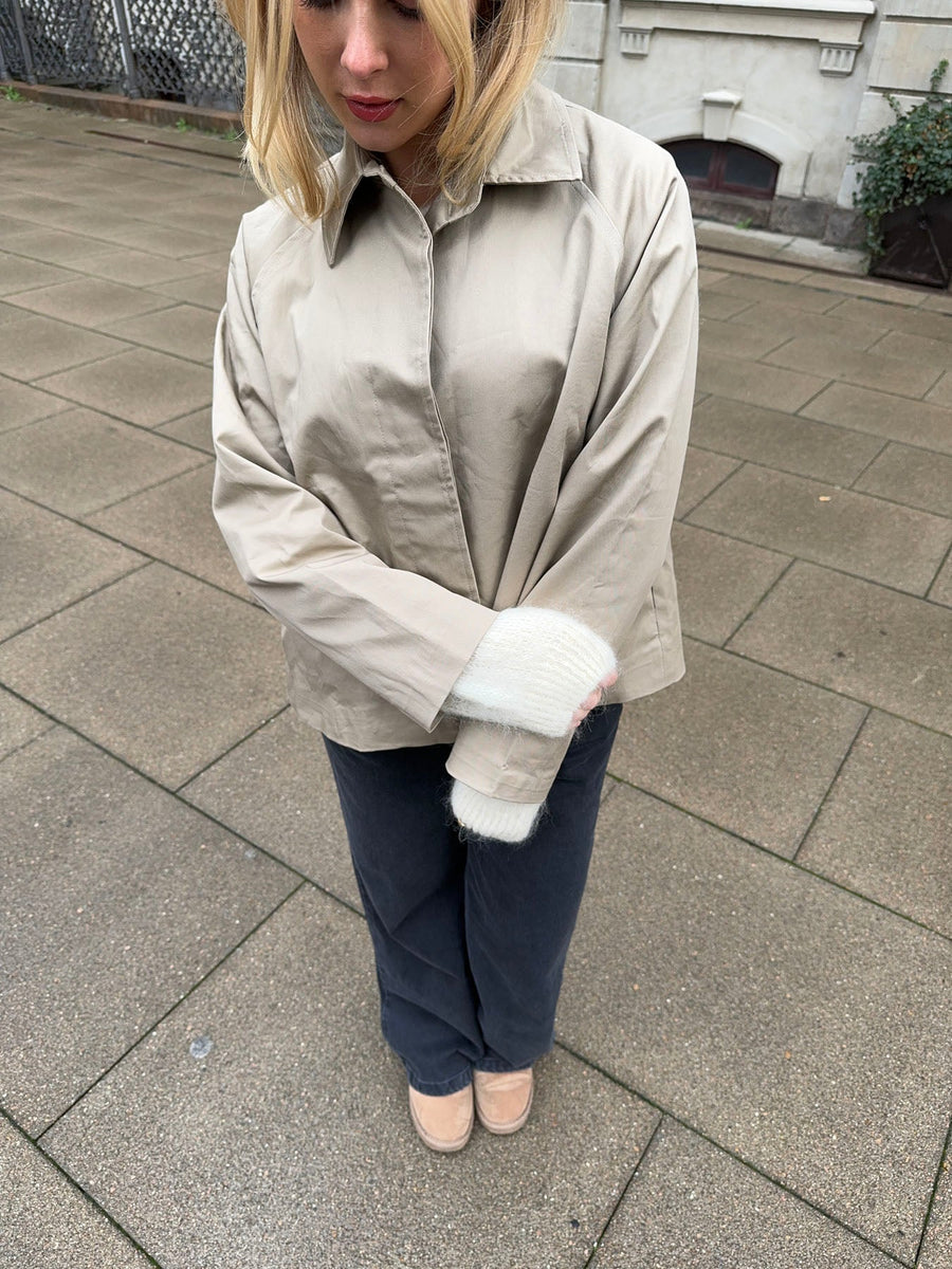 Beige Cropped Coat