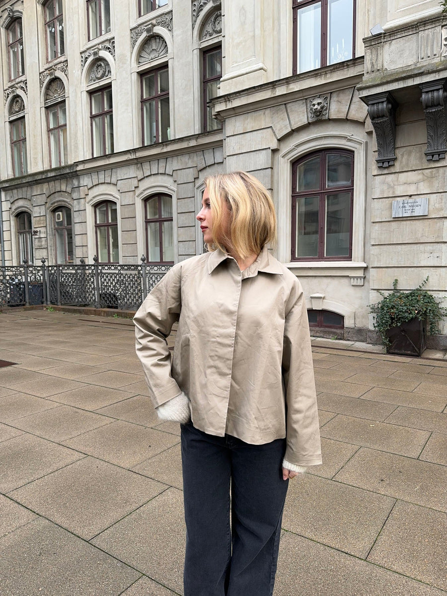 Beige Cropped Coat