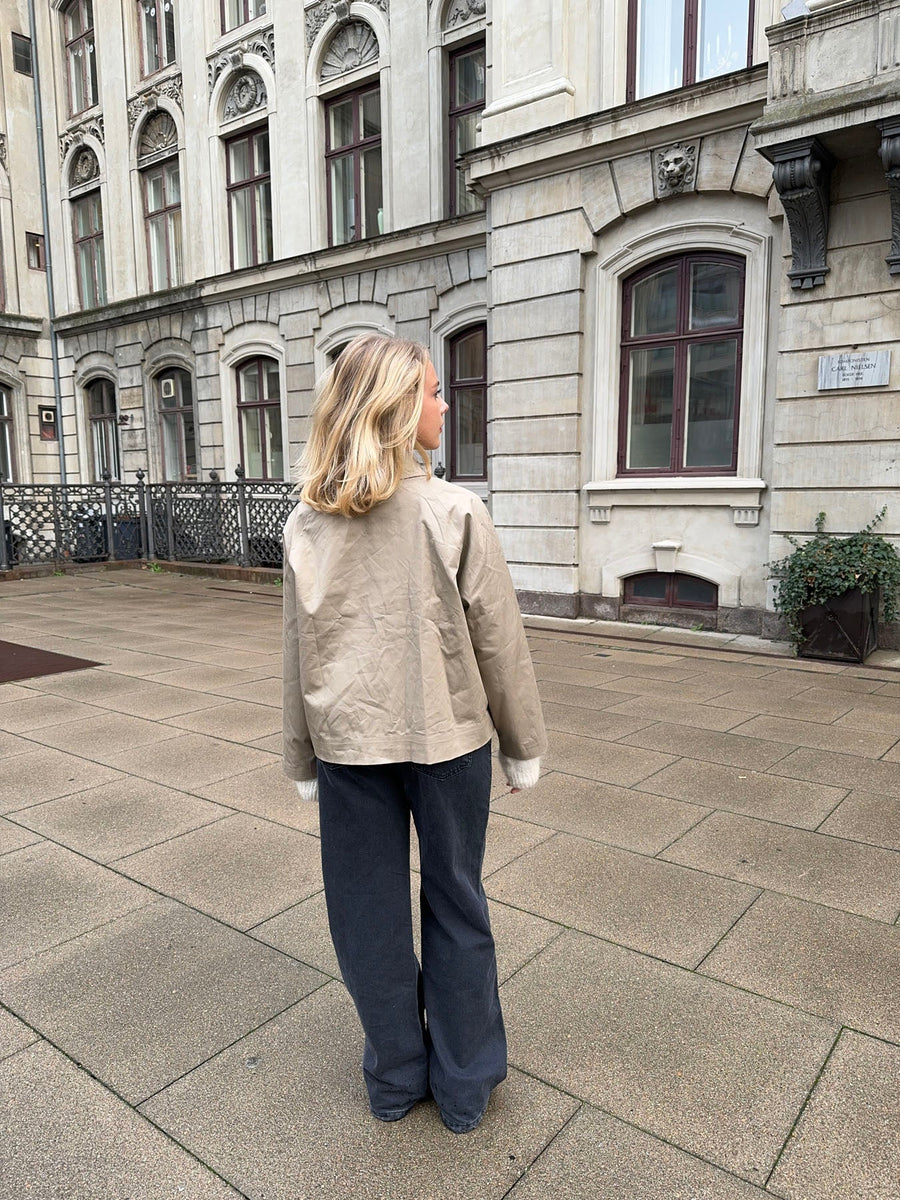Beige Cropped Coat